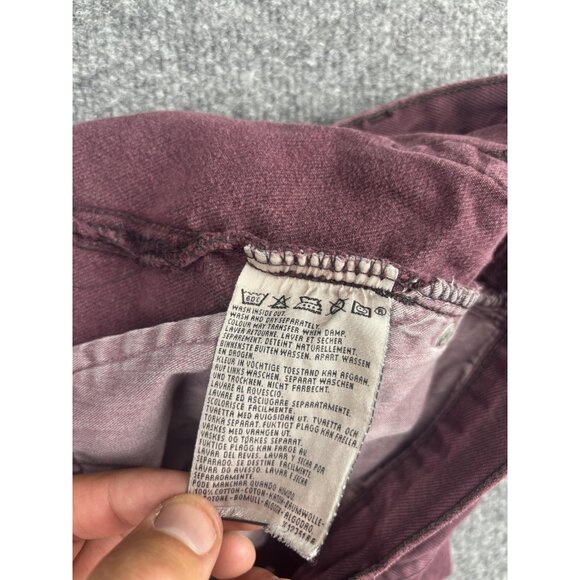 Levis 501 Shorts Womens 29 Purple High Rise Button Fly Distressed Denim Raw Hem - Picture 6 of 7